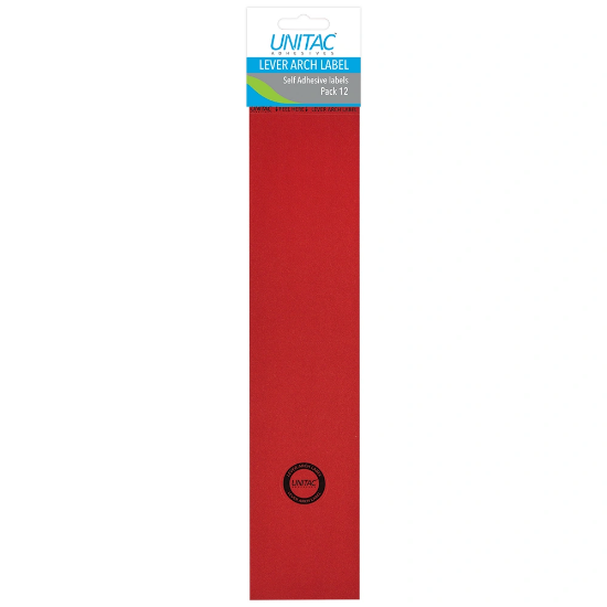 Picture of Unitac Lever Arch Labels Red 12's