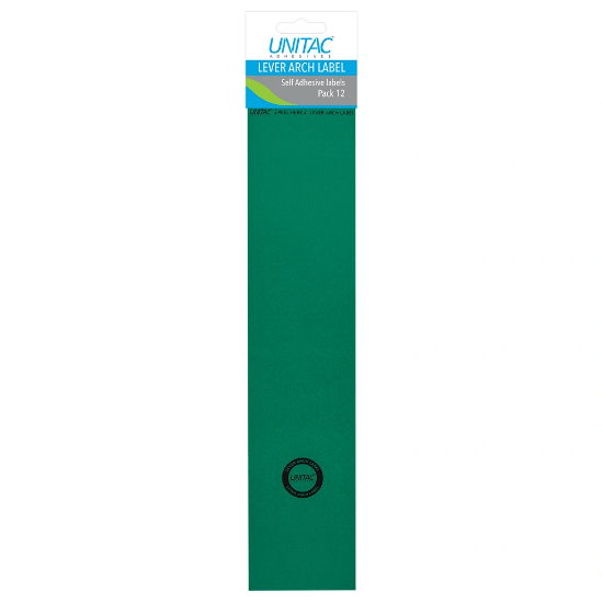 Picture of Unitac Lever Arch Labels Green 12's