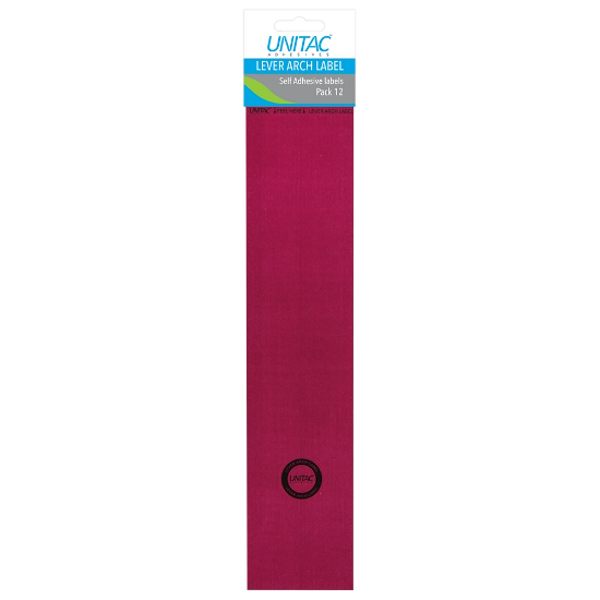 Picture of Unitac Lever Arch Labels Pink 12's