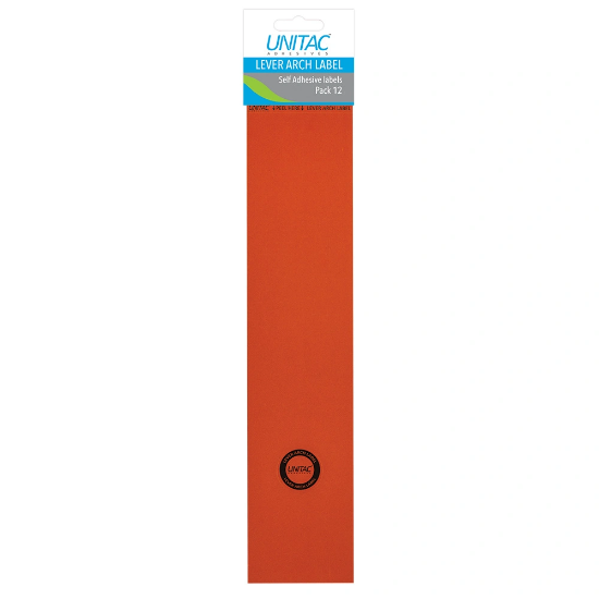 Picture of Unitac Lever Arch Labels Orange 12's