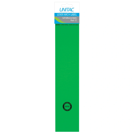 Picture of Unitac Lever Arch Labels Neon Green 12's
