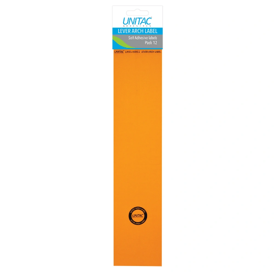 Picture of Unitac Lever Arch Labels Neon Orange 12's