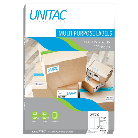 Picture of Unitac A4 Labels 199.6 x 298mm 2up