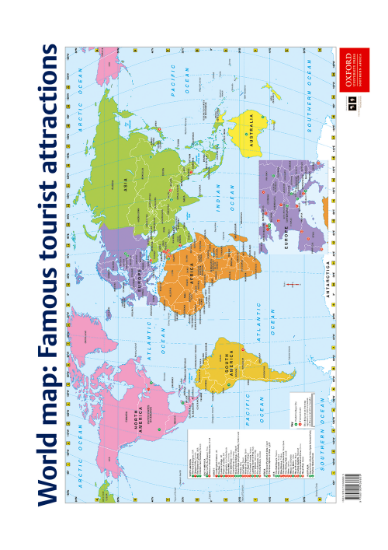 Picture of World map: Famous tourist attractions