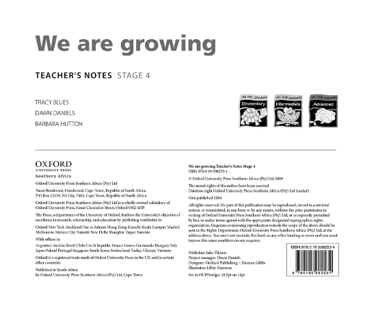 Picture of We are growing Stage 4 Teacher?s Notes