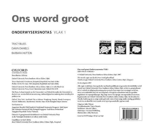 Picture of Ons Word Groot Vlak 1 Onderwysersnotas