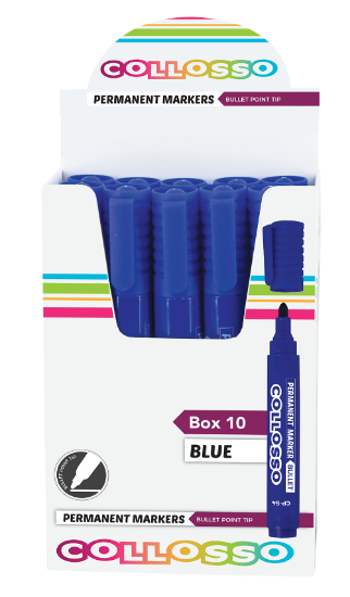 Picture of Collosso Permanent Marker Bullet Point Blue Box-10