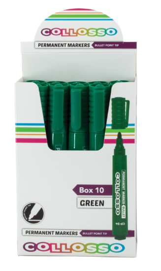 Picture of Collosso Permanent Marker Bullet Point Green Box-1