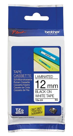 Picture of Brother TZe-231 Tape 12mm Black on White