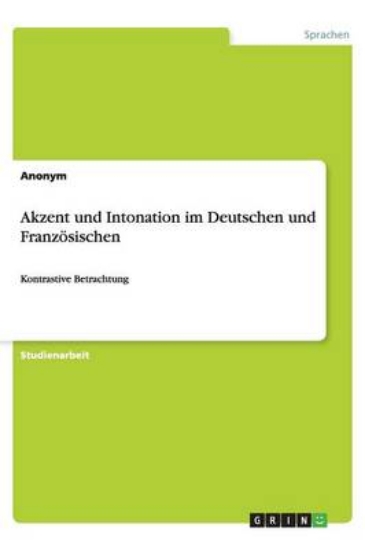 Picture of Akzent Und Intonation Im Deutschen Und Franzosisch