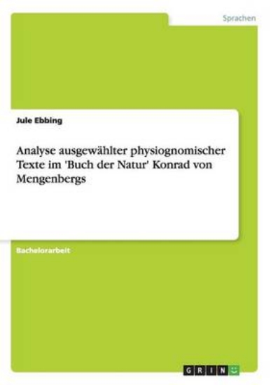 Picture of Analyse Ausgewahlter Physiognomischer Texte Im 'Bu