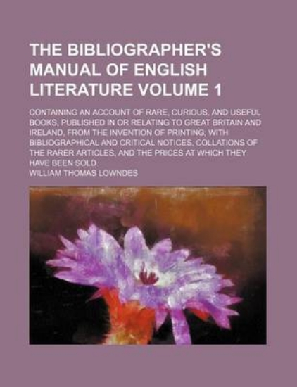 Picture of The Bibliographer's Manual of English Literature V