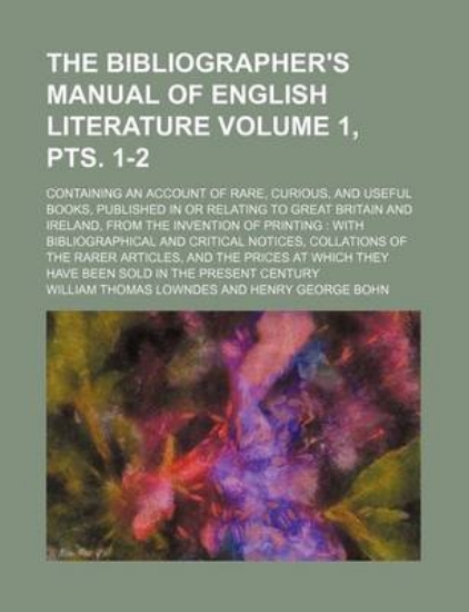 Picture of The Bibliographer's Manual of English Literature V