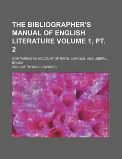 Picture of The Bibliographer's Manual of English Literature V