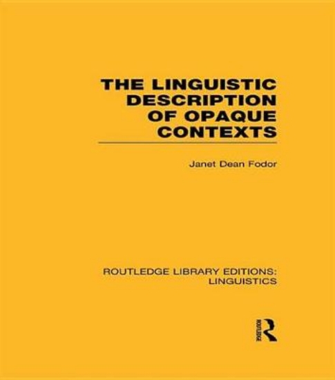 Picture of The Linguistic Description of Opaque Contexts