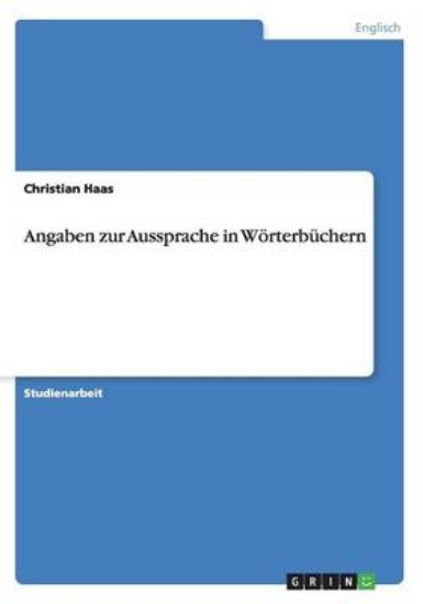 Picture of Angaben zur Aussprache in Woerterbuchern