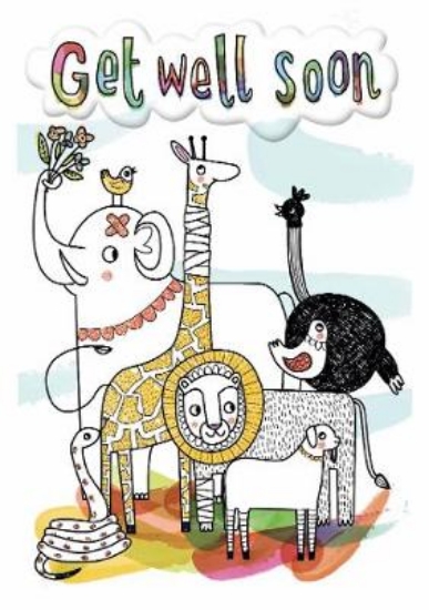 Picture of Animals - Get Well Colouring Card-Book