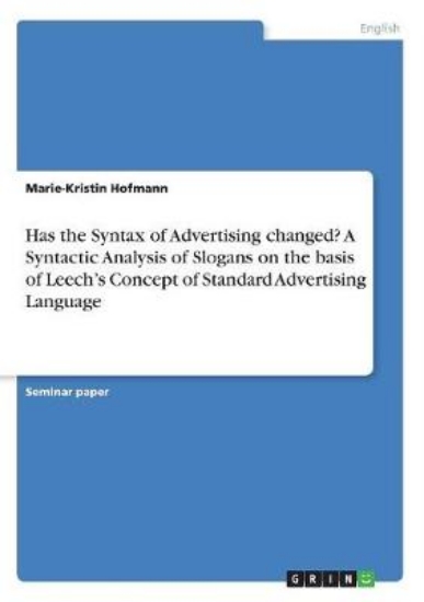 Picture of Has the Syntax of Advertising changed? A Syntactic