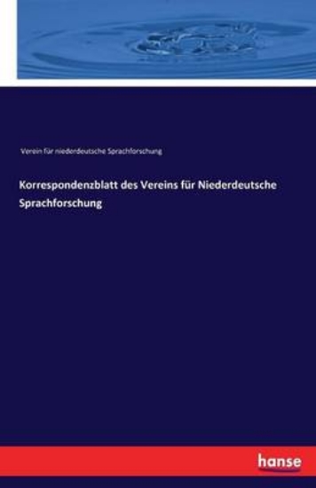 Picture of Korrespondenzblatt des Vereins fur Niederdeutsche