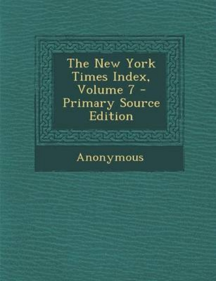 Picture of The New York Times Index, Volume 7