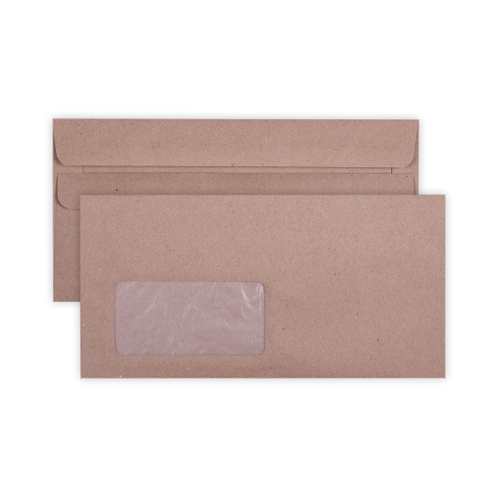 Picture of Envelopes DLB Manilla Window Self Seal Pkt-10