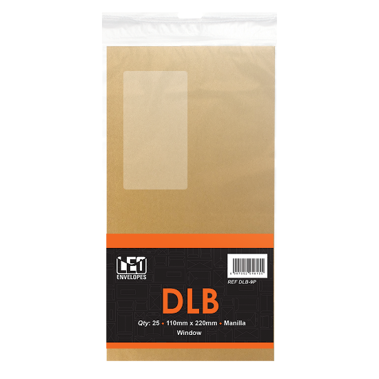 Picture of Envelopes DLB Manilla Window Self Seal Pkt-25