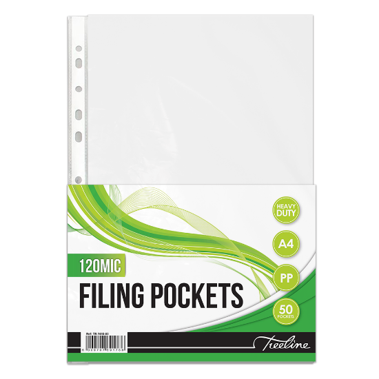 Picture of Filing Pockets: A4 PVC Filing Pockets 50'S Clear 1