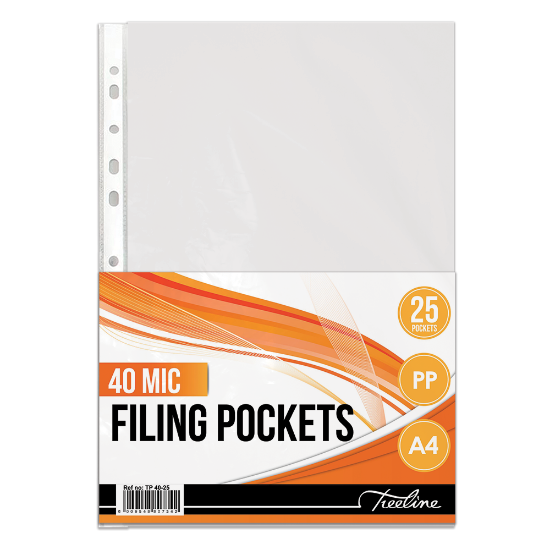 Picture of Filing Pockets: A4 PVC Filing Pockets 25'S Clear