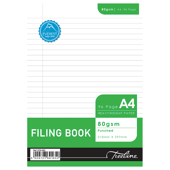 Picture of A4 96pg Filing Book - Punched - 80gsm