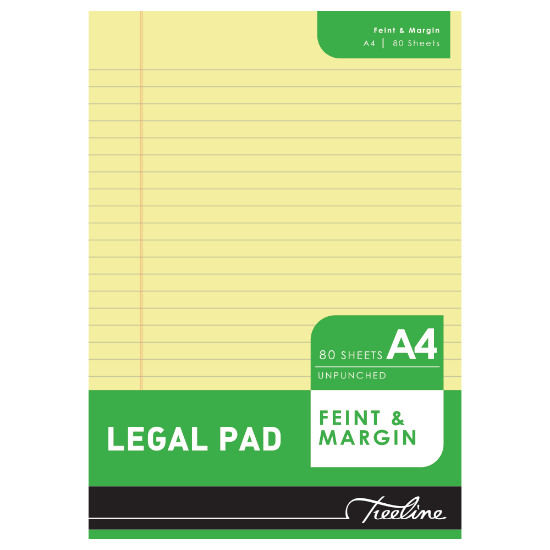 Picture of Legal Pads: A4 80 Sheet Yellow Bond Paper