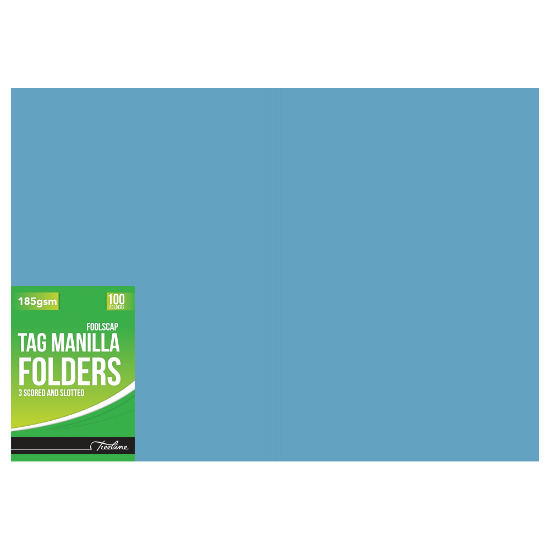 Picture of Folders Board: Tag Manila Folders 185 gsm Blue