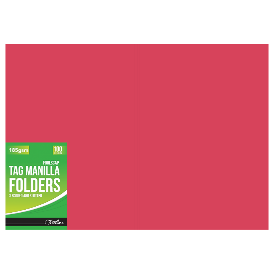 Picture of Folders Board: Tag Manila Folders 185 gsm Red