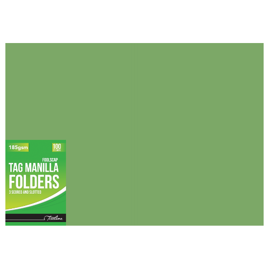 Picture of Folders Board: Tag Manila Folders 185 gsm Green