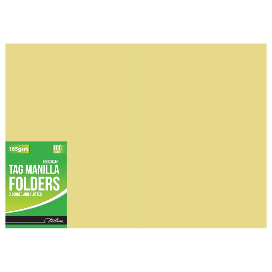 Picture of Folders Board: Tag Manila Folders 185 gsm Yellow