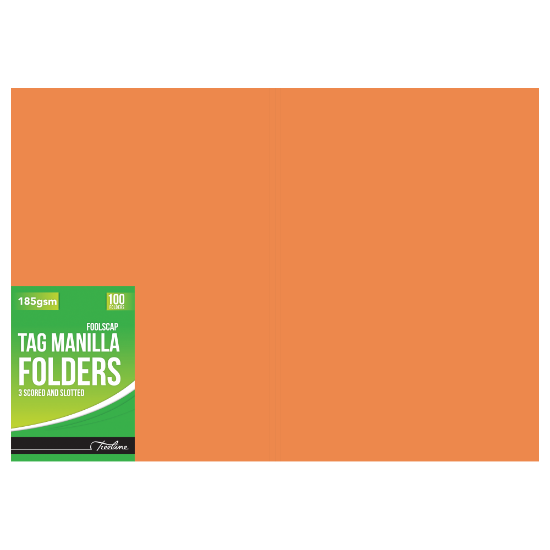 Picture of Folders Board: Tag Manila Folders 185 gsm Orange