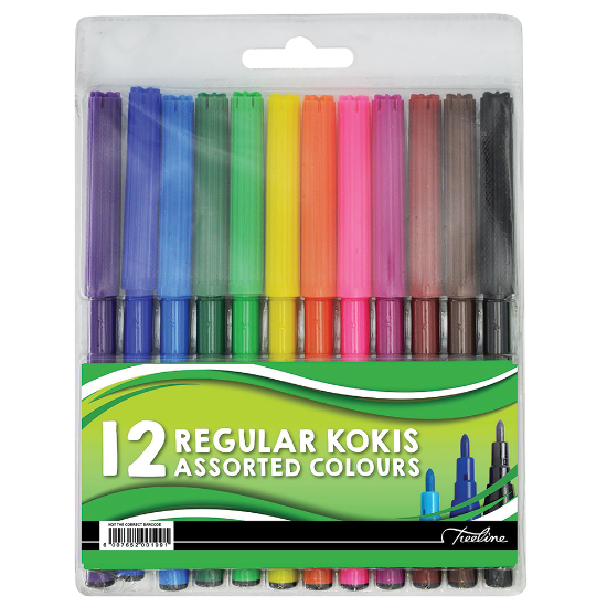 Picture of Koki Pens: 12'S Regular Felt Pens Assorted