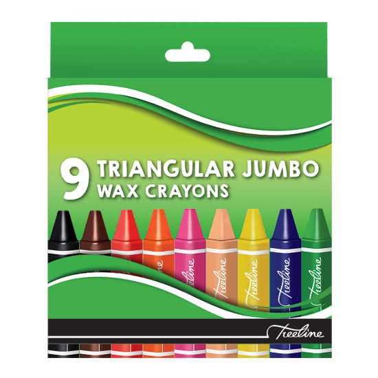 Picture of Wax Crayons: Triangular Jumbo Wax 9 Piece Assorted