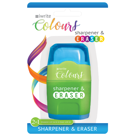 Picture of IWrite Colours Sharpner & Eraser Blue/Green