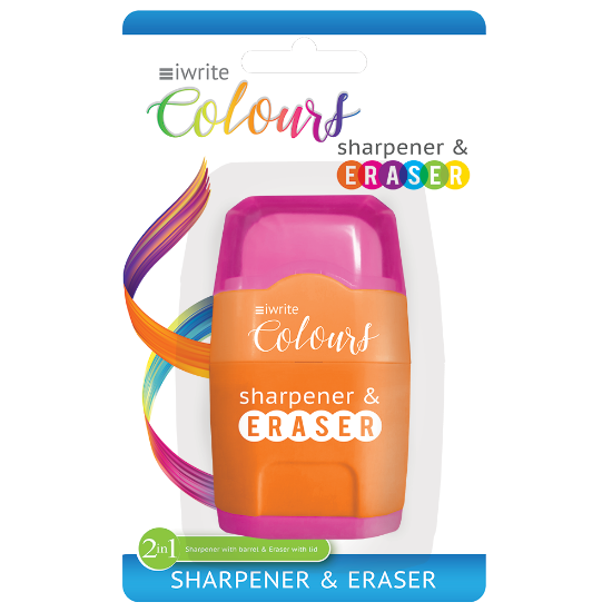 Picture of IWrite Colours Sharpner & Eraser Pink/Orange