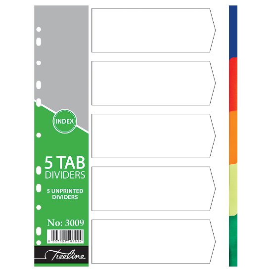 Picture of Dividers: A4 Index 5 Tab Rainbow 160 Micron