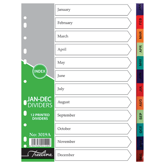 Picture of Dividers: A4 Index January To December 140 Micron