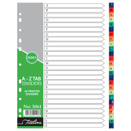 Picture of Dividers: A4 Index A To Z Rainbow 26 Part 140 Micr