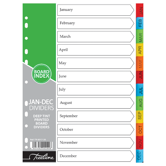 Picture of Dividers: January To December Deep Tint Assorted