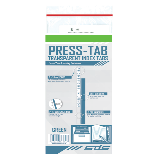 Picture of Press Tabs Index Tabs Green Each