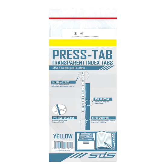 Picture of Press Tabs Index Tabs Yellow Each