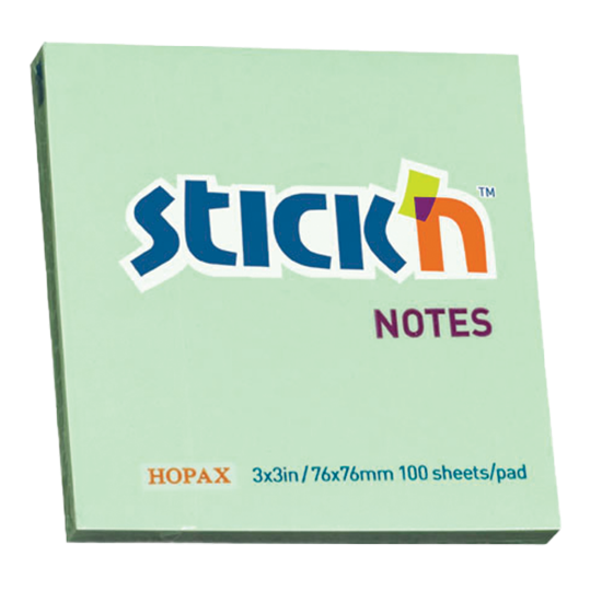 Picture of Adhesive Notes: 76mm X 76mm Pastel Green Each