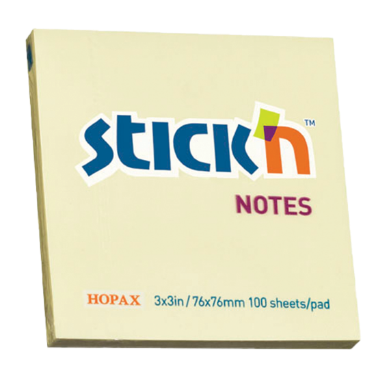 Picture of Adhesive Notes: 76mm X 76mm Pastel Yellow Each