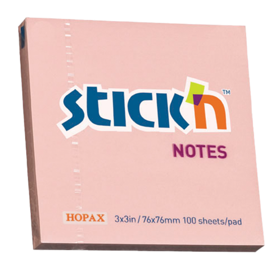 Picture of Adhesive Notes: 76mm X 76mm Pastel Pink Pkt-12