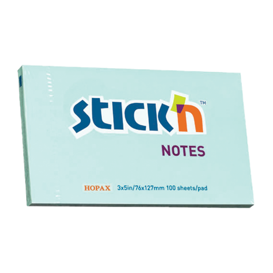 Picture of Adhesive Notes: 76mm X 127mm Pastel Blue Each