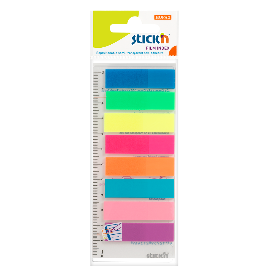 Picture of Adhesive Film Index Tabs: 45mm X 12mm Neon 8 Pads